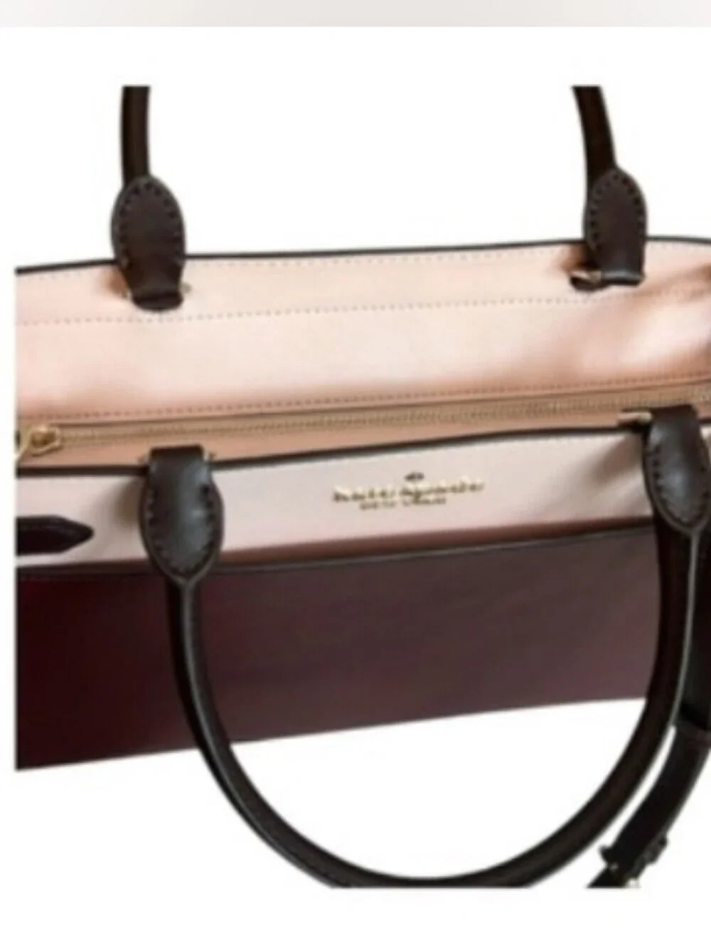 Kate Spade Staci Set Satchel Bag Long wallet cardholder Plum Rose Color Block